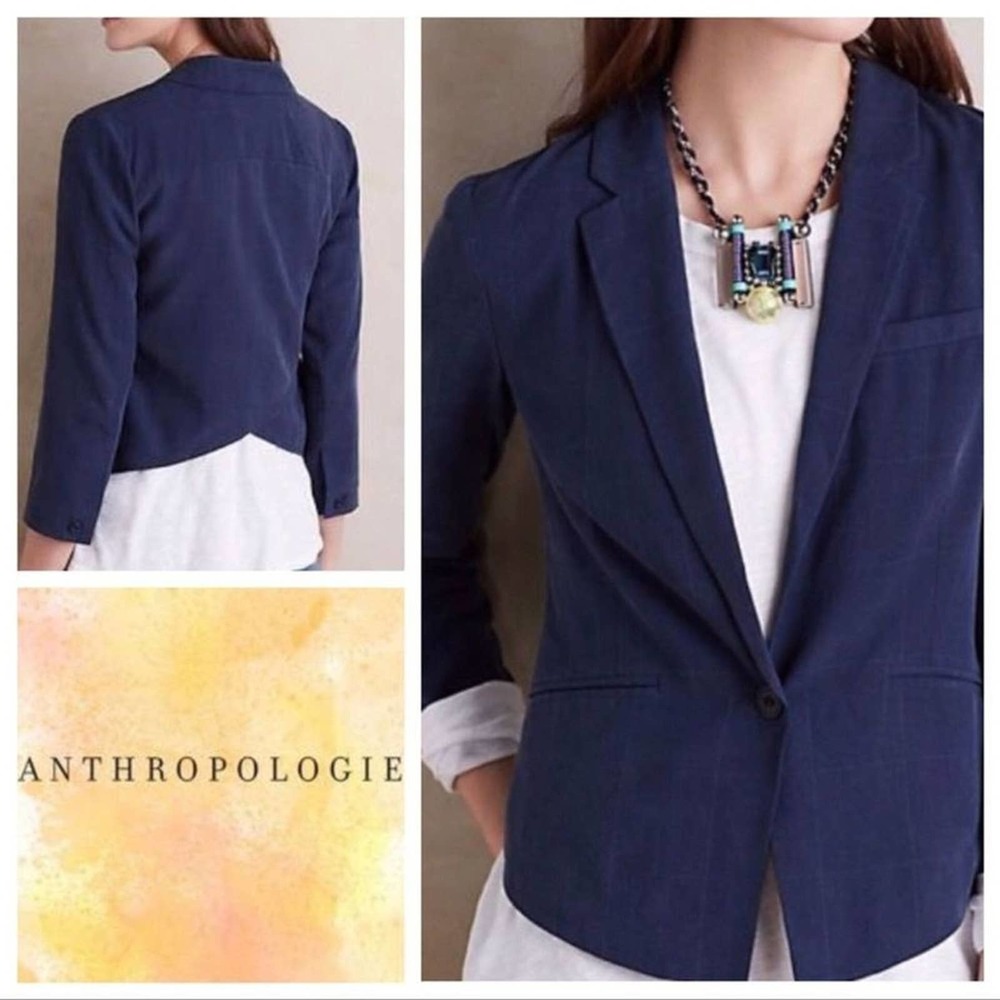 Anthropologie | Cartonnier Museo Navy Blazer 6